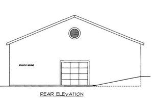 Exterior - Rear Elevation for Traditional House Plan #117-688, 0 bath