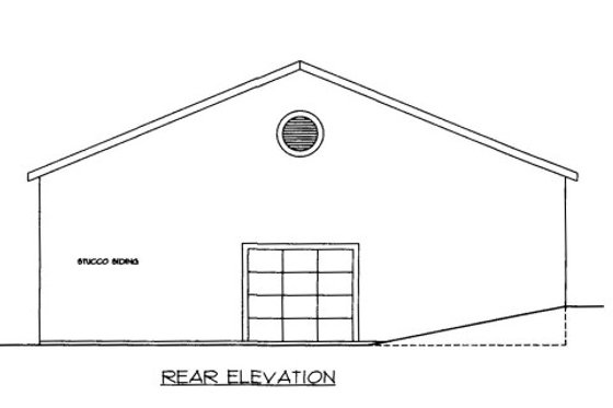 Exterior - Rear Elevation for Traditional House Plan #117-688, 0 bath