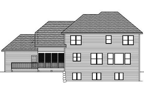 Exterior - Rear Elevation for Traditional House Plan #51-279 - 4 bed, 2.5 bath