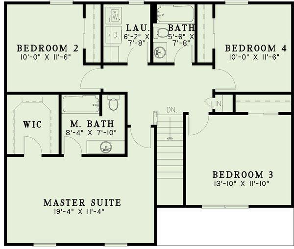 Home Plan - Traditional Floor Plan - Upper Floor Plan #17-434