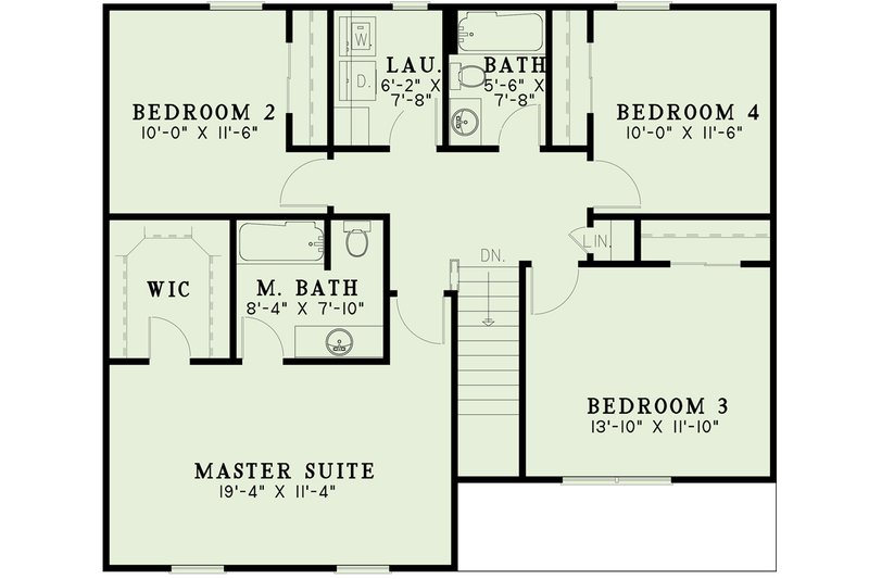 Architectural House Design - Floor Plan - Upper Floor for Traditional House Plan #17-434 - 4 bed, 2.5 bath
