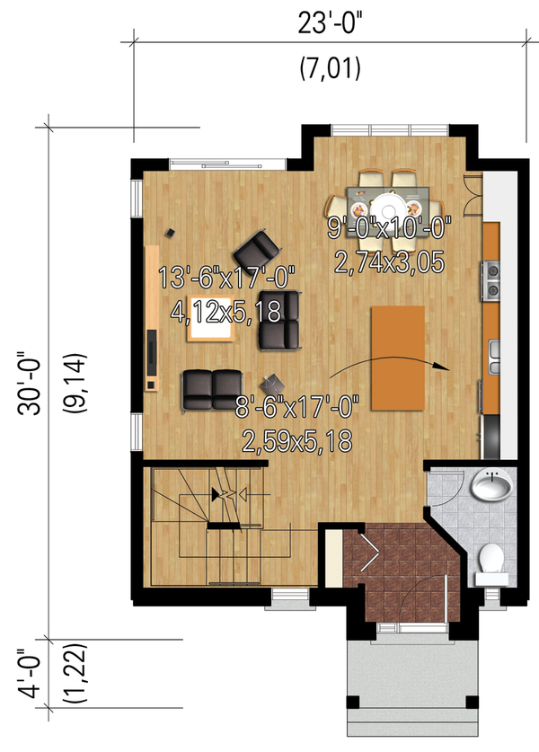 Contemporary Floor Plan - Main Floor Plan #25-4434