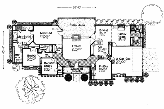 Floor Plan - Main Floor for European House Plan #310-260 - 3 bed, 2.5 bath