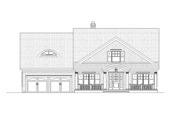 Exterior - Front Elevation 3 for Traditional House Plan #901-32 - 4 bed, 2.5 bath