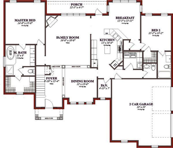 Traditional Floor Plan - Main Floor Plan #63-206