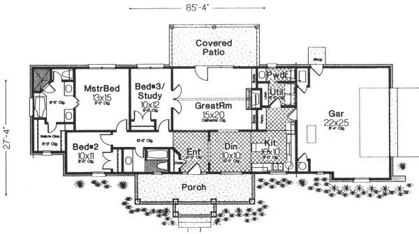 Home Plan - Ranch Floor Plan - Main Floor Plan #310-603