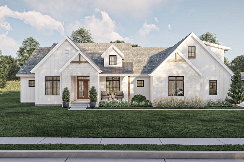 Architectural House Design - Farmhouse Exterior - Front Elevation Plan #455-664