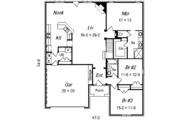 European Style House Plan - 3 Beds 2 Baths 1906 Sq/Ft Plan #329-248 