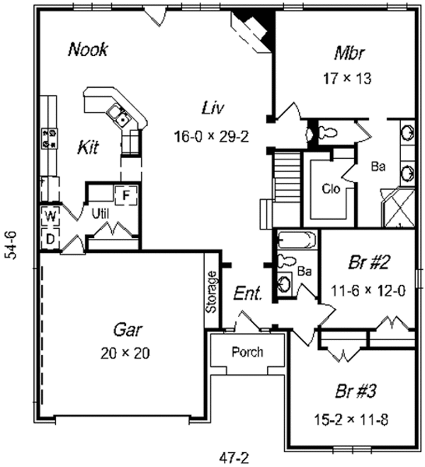 European Floor Plan - Main Floor Plan #329-248