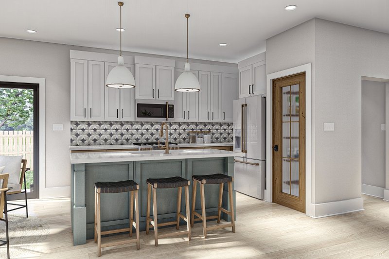 House Blueprint - Interior - Kitchen for Modern House Plan #455-556 - 3 bed, 2 bath