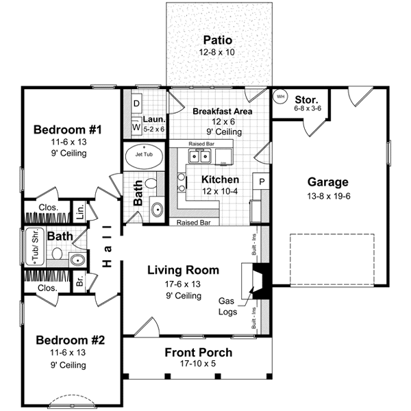 Ranch Floor Plan - Main Floor Plan #21-167
