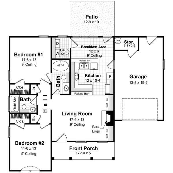 House Plan Design - Ranch Floor Plan - Main Floor Plan #21-167