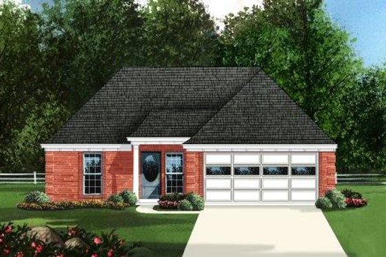 Exterior - Front Elevation for Traditional House Plan #424-158 - 3 bed, 2 bath