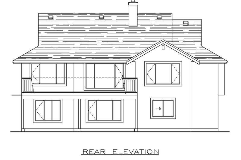 House Design - Exterior - Rear Elevation for Craftsman House Plan #1100-145 - 2 bed, 2 bath