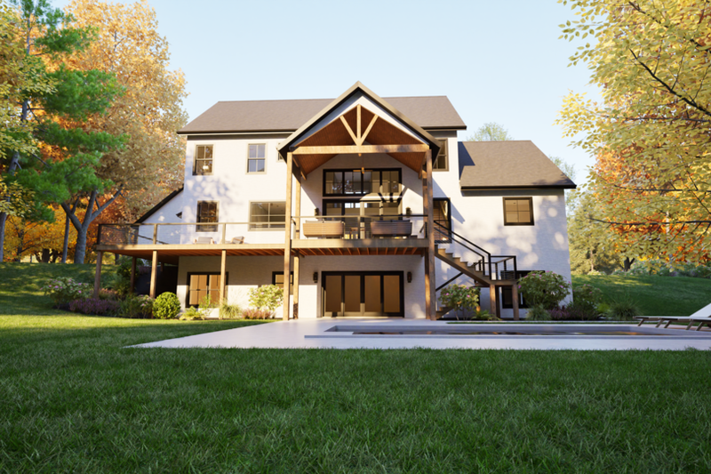 House Design - Exterior - Rear Elevation 1 for Contemporary House Plan #1116-9 - 4 bed, 3.5 bath
