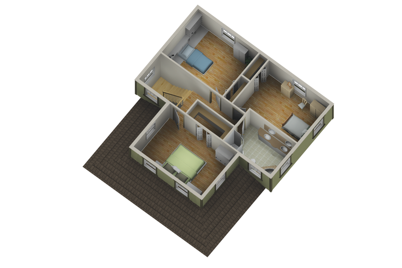 Home Plan - Floor Plan - Upper Floor 1 for Country House Plan #25-4718 - 3 bed, 1 bath
