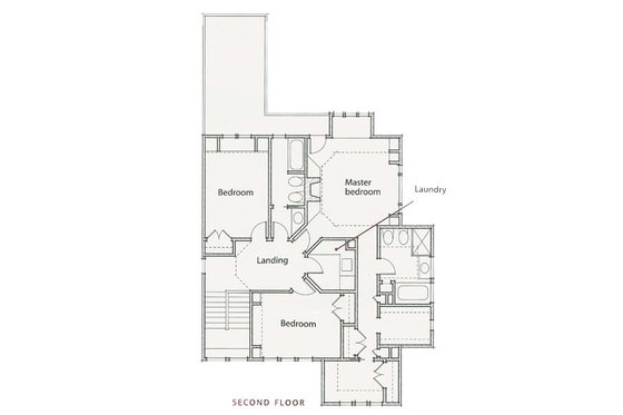 Floor Plan - Upper Floor for Prairie House Plan #454-1 - 3 bed, 2.5 bath