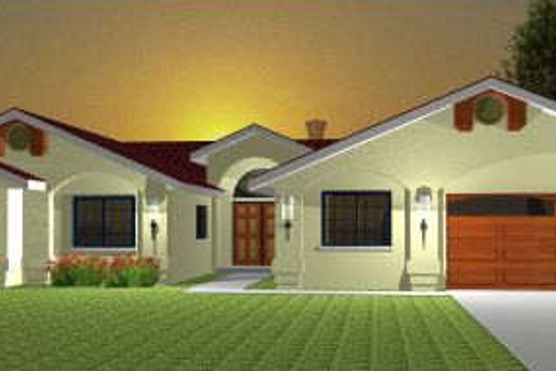 Home Plan - Mediterranean Exterior - Front Elevation Plan #1-573