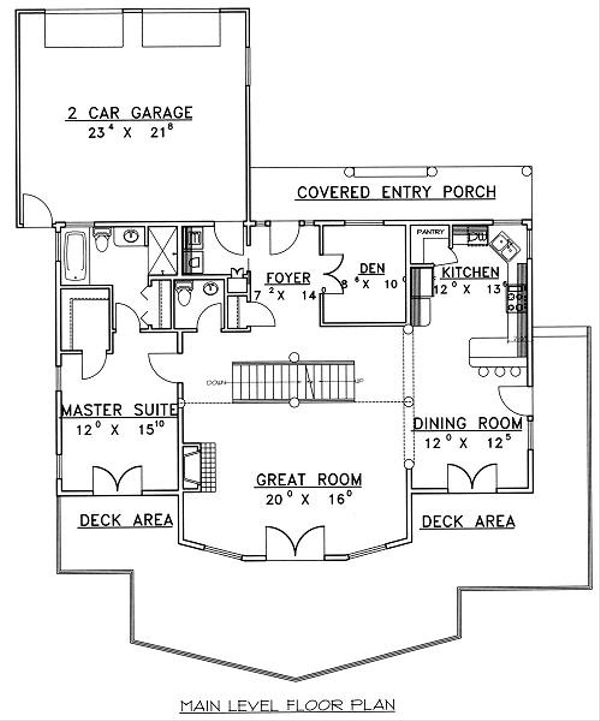 House Blueprint - Bungalow Floor Plan - Main Floor Plan #117-546