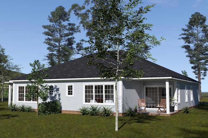 Architectural House Design - Exterior - Rear Elevation for Cottage House Plan #513-2461 - 3 bed, 2 bath