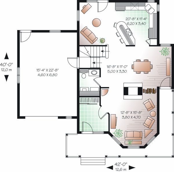 House Plan Design - Farmhouse Floor Plan - Main Floor Plan #23-863