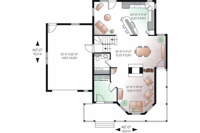 House Plan Design - Floor Plan - Main Floor for Farmhouse House Plan #23-863 - 3 bed, 2.5 bath