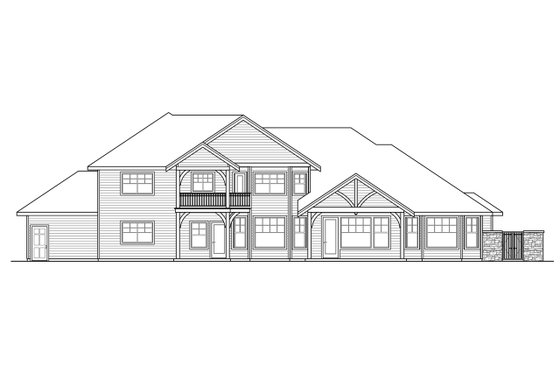 Exterior - Rear Elevation for Craftsman House Plan #124-930 - 3 bed, 5.5 bath