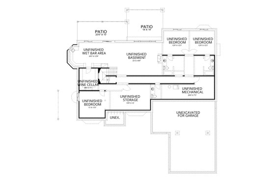 Floor Plan - Lower Floor for European House Plan #112-227 - 5 bed, 5.5 bath
