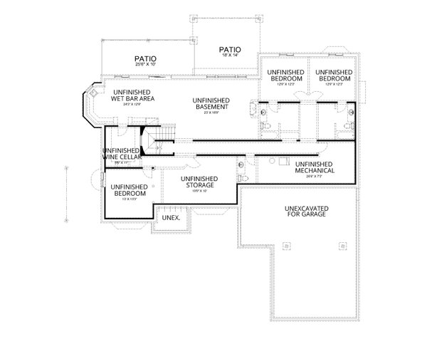 Home Plan - European Floor Plan - Lower Floor Plan #112-227