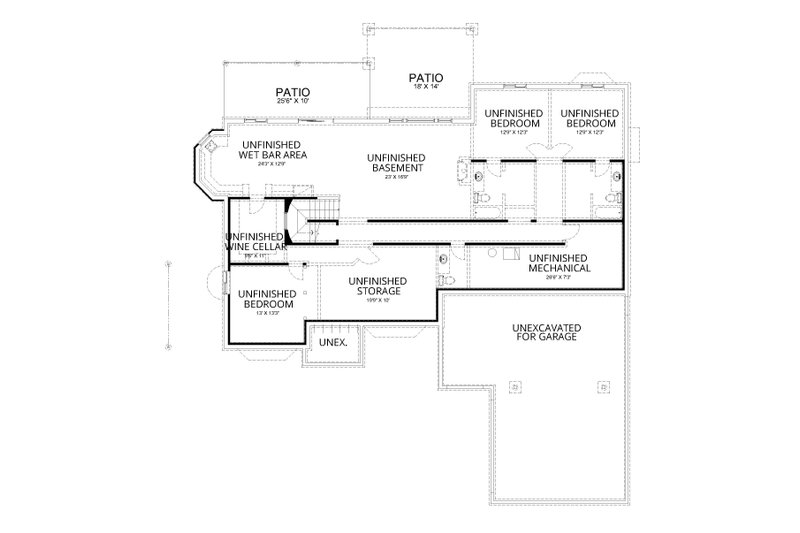 Home Plan - Floor Plan - Lower Floor for European House Plan #112-227 - 5 bed, 5.5 bath