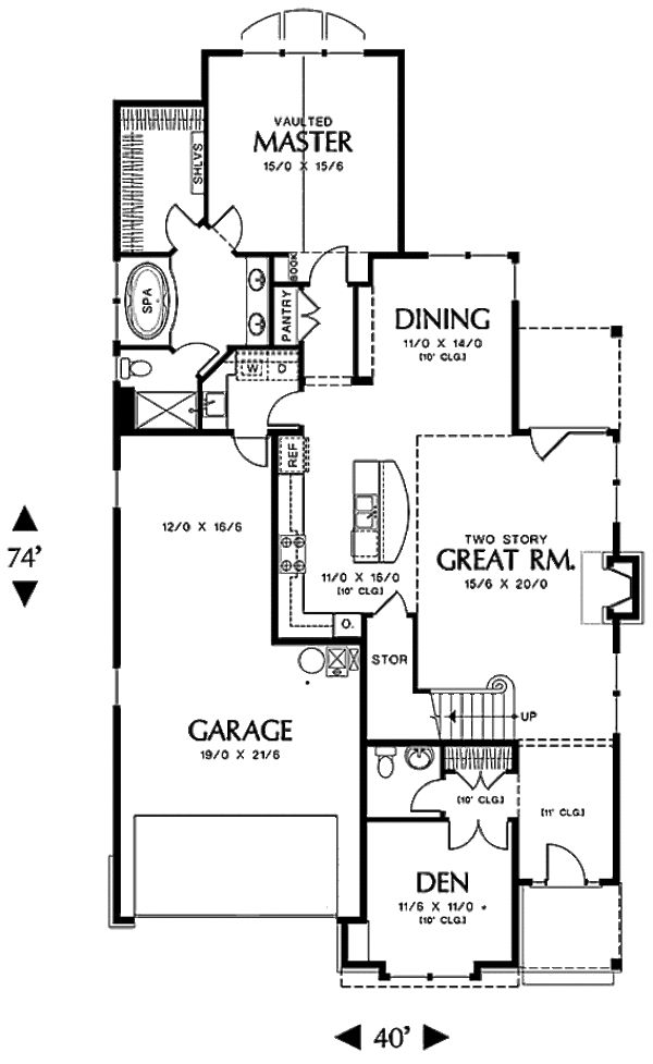 Dream House Plan - Craftsman Floor Plan - Main Floor Plan #48-252