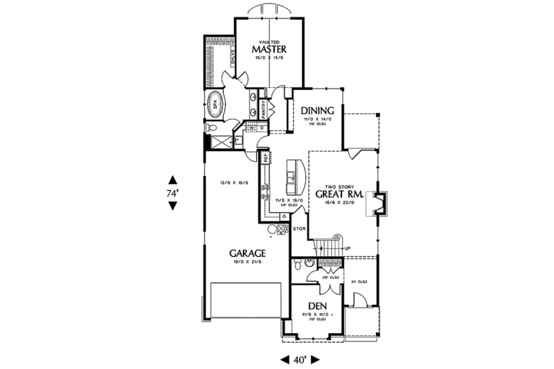 Home Plan - Floor Plan - Main Floor for Craftsman House Plan #48-252 - 4 bed, 2.5 bath