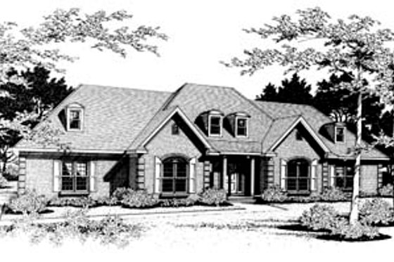 Exterior - Front Elevation for European House Plan #10-213 - 3 bed, 2.5 bath