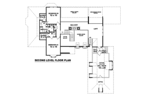 Floor Plan - Upper Floor for European House Plan #81-1330 - 3 bed, 3.5 bath