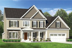 Colonial Exterior - Front Elevation Plan #1010-120