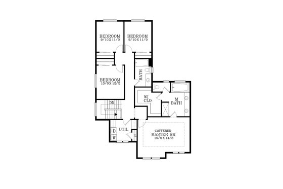Floor Plan - Upper Floor for Craftsman House Plan #53-710 - 4 bed, 2.5 bath