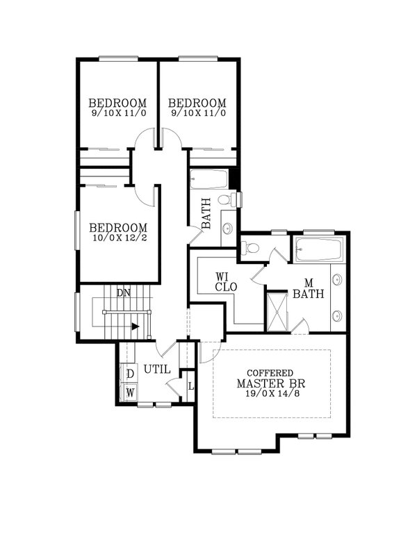 Craftsman Floor Plan - Upper Floor Plan #53-710