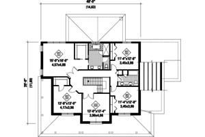 Floor Plan - Upper Floor for Country House Plan #25-4484 - 4 bed, 2 bath