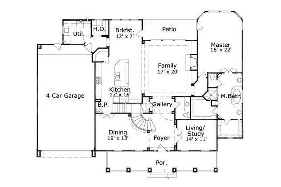 Floor Plan - Main Floor for European House Plan #411-711 - 5 bed, 3.5 bath