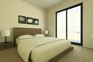 Interior - Master Bedroom for Cottage House Plan #126-281 - 1 bed, 1 bath