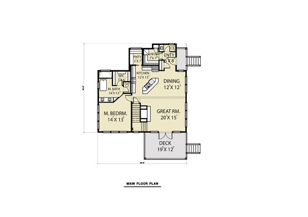 Dream House Plan - Contemporary Floor Plan - Main Floor Plan #1070-62