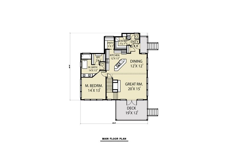Architectural House Design - Floor Plan - Main Floor 1 for Contemporary House Plan #1070-62 - 3 bed, 3.5 bath