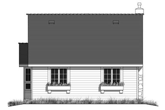 Exterior - Rear Elevation for Cottage House Plan #18-1043 - 2 bed, 1 bath