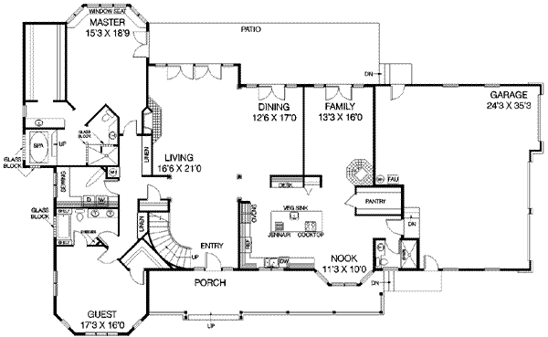 Dream House Plan - Country Floor Plan - Main Floor Plan #60-419