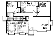 Cottage Style House Plan - 3 Beds 1 Baths 1197 Sq/Ft Plan #47-231 