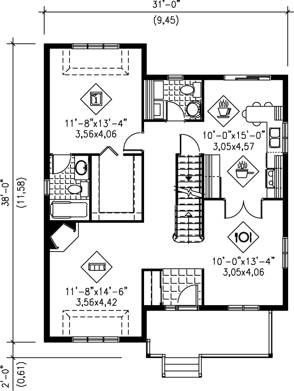 Country Floor Plan - Main Floor Plan #25-2083