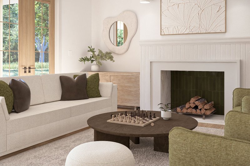 Home Plan - Interior - Family Room 1 for Farmhouse House Plan #455-736 - 3 bed, 2.5 bath