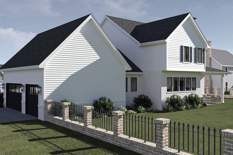 House Design - Exterior - Rear Elevation 1 for Colonial House Plan #455-347 - 4 bed, 3.5 bath