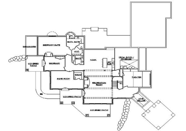 Home Plan - European Floor Plan - Lower Floor Plan #5-343