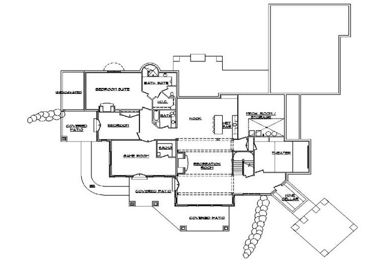 Home Plan - Floor Plan - Lower Floor for European House Plan #5-343 - 4 bed, 4.5 bath